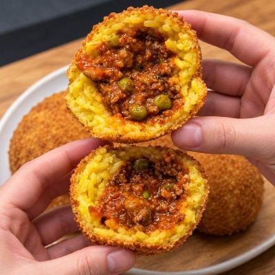 Arancini — Arroz Recheado com Ragù